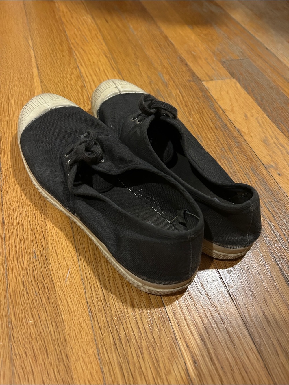Bensimon Black Canvas Sneakers with Cream Soles